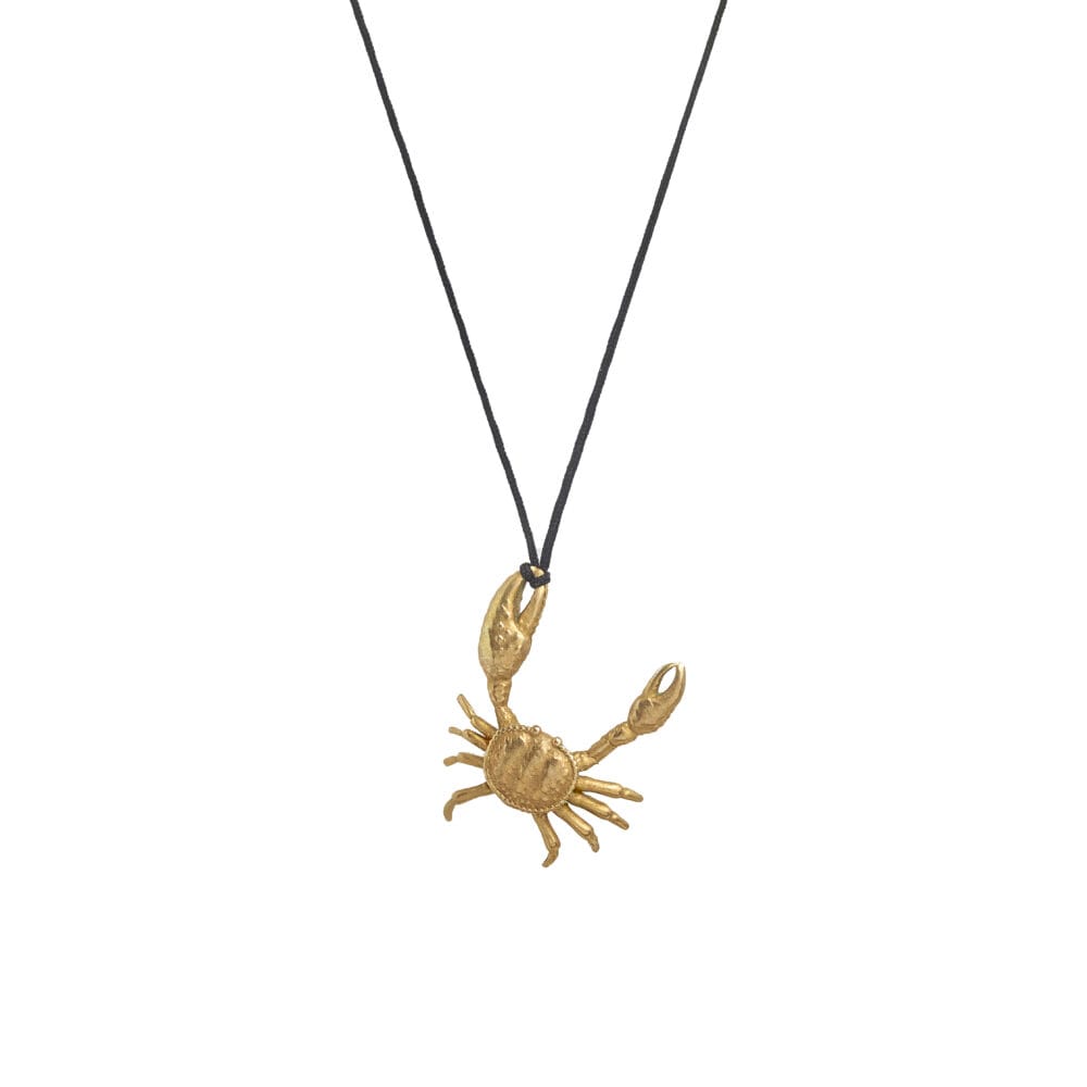 Bronze crab cord necklace