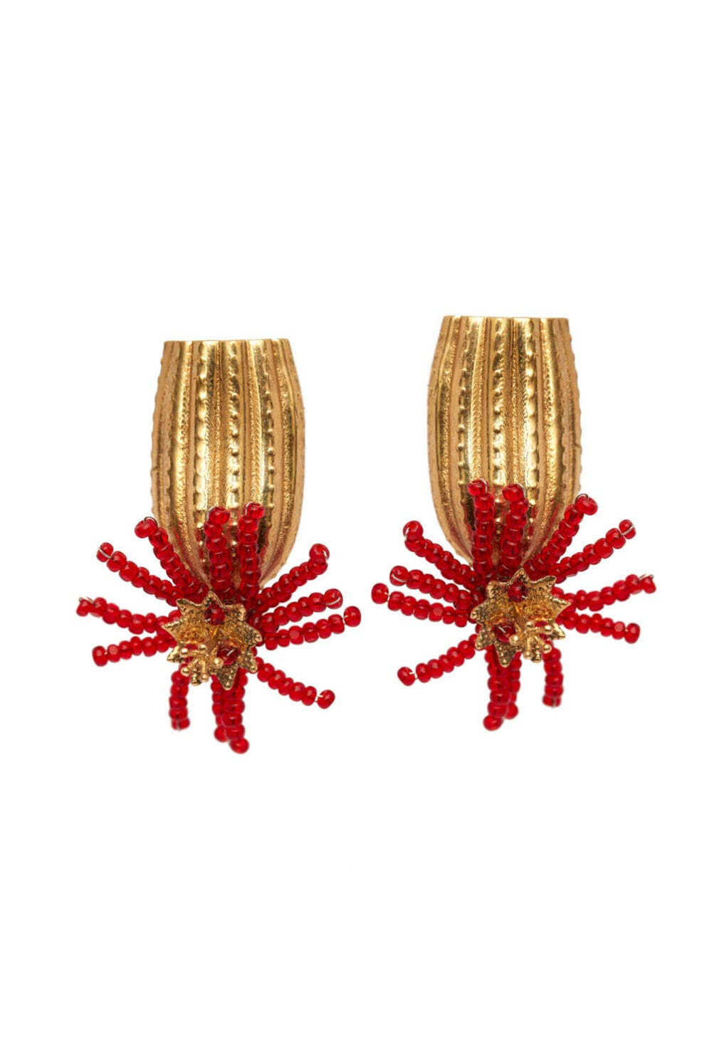 San Pedro earring in red flower
