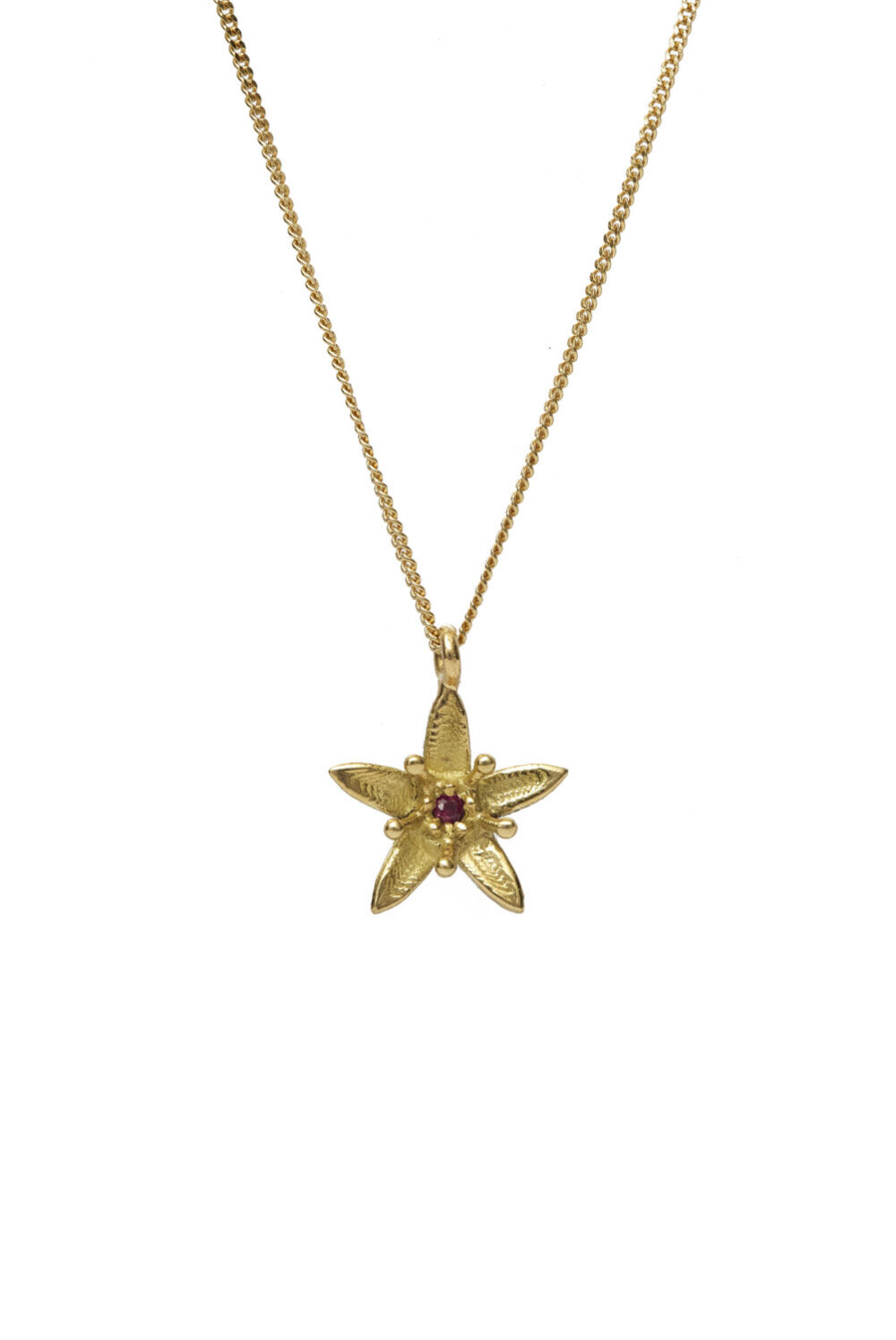 Gold jade flower necklace